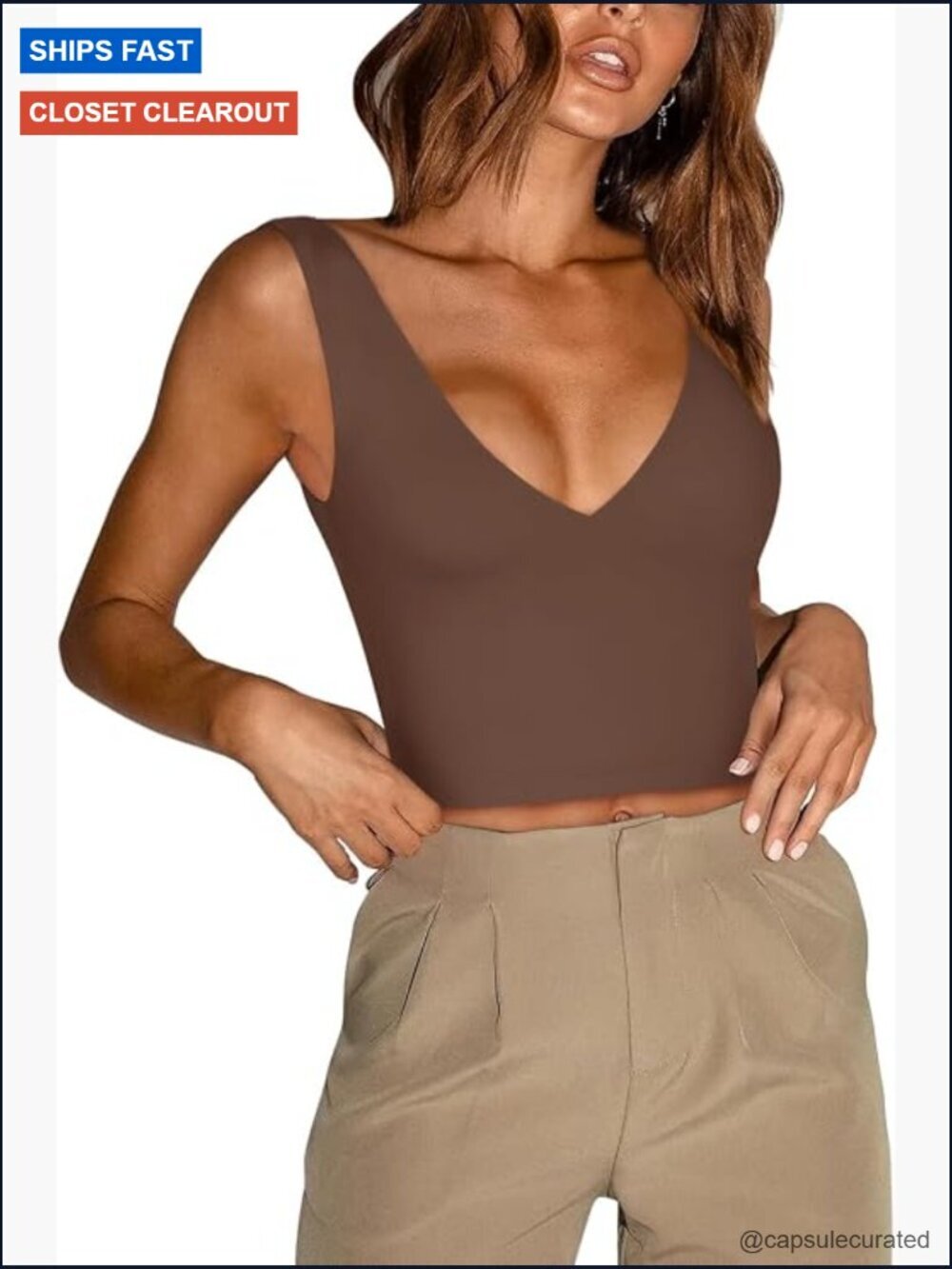 Women's Trendy Sexy Plunge Deep V Neck Sleeveless Backless Crop Tank Top